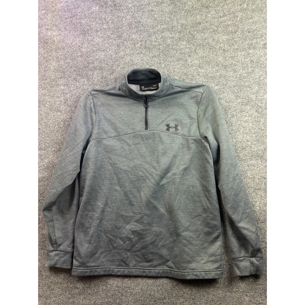 Under Armour 1/4 Zip Pullover Mens Large Gray ColdGear Fleece‎ Long Sleeve